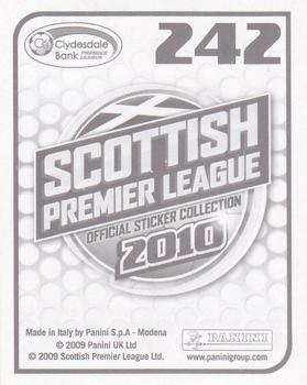2010 Panini Scottish Premier League Stickers #242 Michael Stewart Back