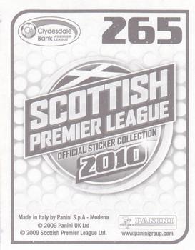 2010 Panini Scottish Premier League Stickers #265 Souleymane Bamba Back