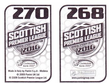 2010 Panini Scottish Premier League Stickers #268 / 270 Patrick Cregg / John Rankin Back