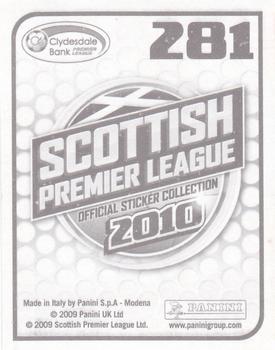 2010 Panini Scottish Premier League Stickers #281 Anthony Stokes Back