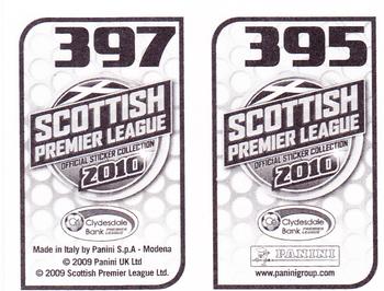 2010 Panini Scottish Premier League Stickers #395 / 397 Steven Davis / Kevin Thomson Back