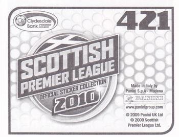 2010 Panini Scottish Premier League Stickers #421 Stuart McCaffrey Back