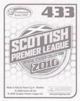 2010 Panini Scottish Premier League Stickers #433 Liam Craig Back