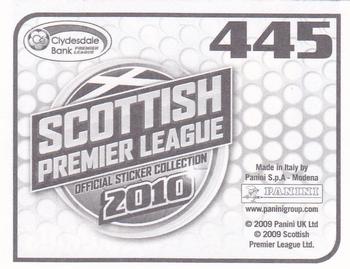 2010 Panini Scottish Premier League Stickers #445 Filipe Morais Back
