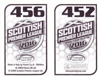2010 Panini Scottish Premier League Stickers #452 / 456 Jack Ross / Mo Camara Back