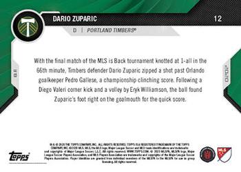 2020 Topps Now MLS #12 Dario Zuparic Back