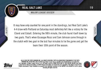 2020 Topps Now MLS #19 Real Salt Lake Back