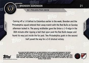 2020 Topps Now MLS #21 Brenden Aaronson Back