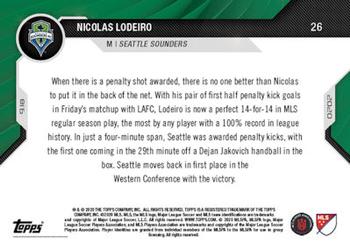2020 Topps Now MLS #26 Nicolas Lodeiro Back