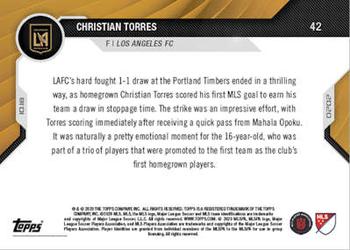 2020 Topps Now MLS #42 Christian Torres Back