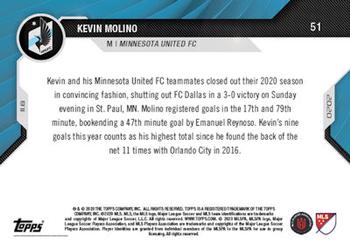 2020 Topps Now MLS #51 Kevin Molino Back