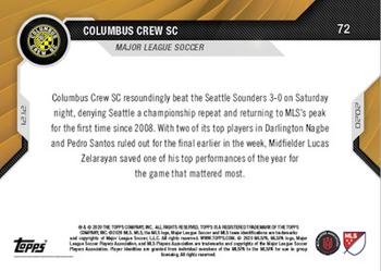 2020 Topps Now MLS #72 Columbus Crew SC Back