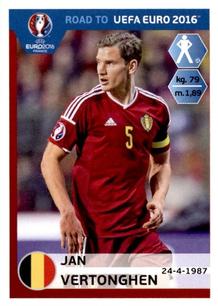 2015 Panini Road to UEFA Euro 2016 Stickers #3 Jan Vertonghen Front