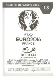 2015 Panini Road to UEFA Euro 2016 Stickers #13 Mousa Dembélé Back