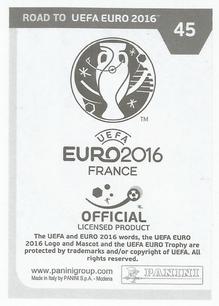 2015 Panini Road to UEFA Euro 2016 Stickers #45 Vaclav Pilar Back