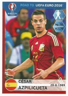 2015 Panini Road to UEFA Euro 2016 Stickers #84 Cesar Azpilicueta Front
