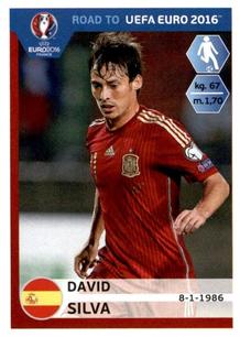 2015 Panini Road to UEFA Euro 2016 Stickers #93 David Silva Front
