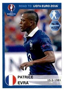 2015 Panini Road to UEFA Euro 2016 Stickers #98 Patrice Evra Front