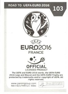 2015 Panini Road to UEFA Euro 2016 Stickers #103 Yohan Cabaye Back