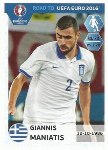 2015 Panini Road to UEFA Euro 2016 Stickers #120 Giannis Maniatis Front