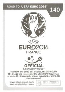 2015 Panini Road to UEFA Euro 2016 Stickers #140 Mateo Kovacic Back