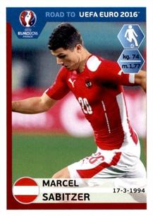 2015 Panini Road to UEFA Euro 2016 Stickers #204 Marcel Sabitzer Front