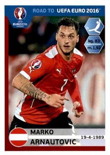 2015 Panini Road to UEFA Euro 2016 Stickers #205 Marko Arnautovic Front