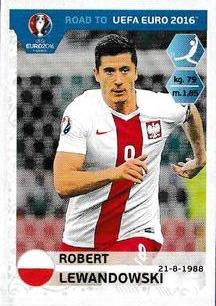 2015 Panini Road to UEFA Euro 2016 Stickers #224 Robert Lewandowski Front