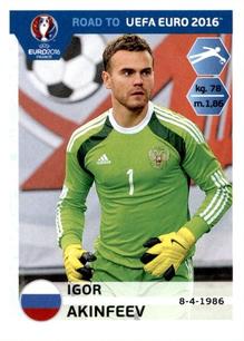 2015 Panini Road to UEFA Euro 2016 Stickers #257 Igor Akinfeev Front