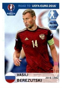 2015 Panini Road to UEFA Euro 2016 Stickers #258 Vasili Berezutski Front