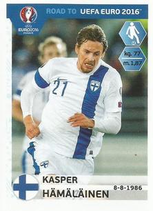 2015 Panini Road to UEFA Euro 2016 Stickers #332 Kasper Hamalainen Front