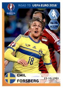 2015 Panini Road to UEFA Euro 2016 Stickers #343 Emil Forsberg Front