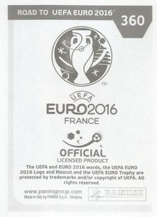 2015 Panini Road to UEFA Euro 2016 Stickers #360 Granit Xhaka Back