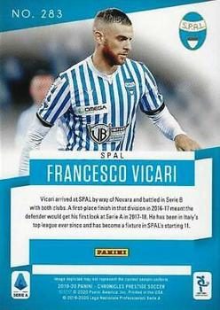 2019-20 Panini Chronicles #283 Francesco Vicari Back