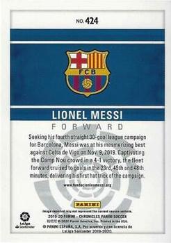 2019-20 Panini Chronicles #424 Lionel Messi Back