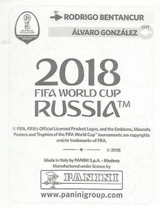 2018 Panini FIFA World Cup: Russia 2018 Update Stickers #103 Rodrigo Bentancur Back