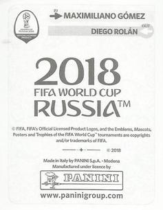 2018 Panini FIFA World Cup: Russia 2018 Update Stickers #111 Maximiliano Gómez Back
