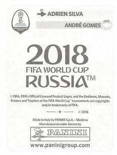2018 Panini FIFA World Cup: Russia 2018 Update Stickers #125 Adrien Silva Back