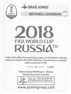 2018 Panini FIFA World Cup: Russia 2018 Update Stickers #215 Brad Jones Back
