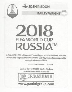 2018 Panini FIFA World Cup: Russia 2018 Update Stickers #217 Josh Risdon Back