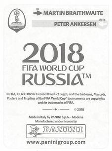 2018 Panini FIFA World Cup: Russia 2018 Update Stickers #261 Martin Braithwaite Back