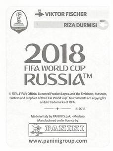 2018 Panini FIFA World Cup: Russia 2018 Update Stickers #262 Viktor Fischer Back