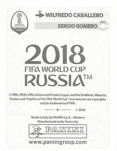 2018 Panini FIFA World Cup: Russia 2018 Update Stickers #274 Wilfredo Caballero Back