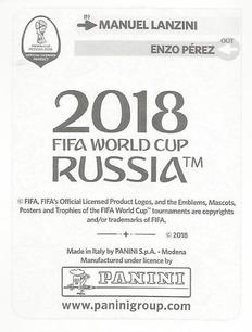 2018 Panini FIFA World Cup: Russia 2018 Update Stickers #282 Manuel Lanzini Back