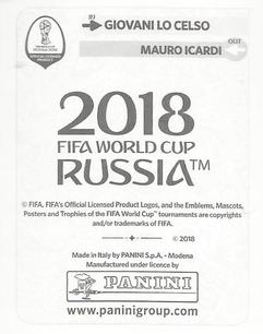 2018 Panini FIFA World Cup: Russia 2018 Update Stickers #287 Giovani Lo Celso Back