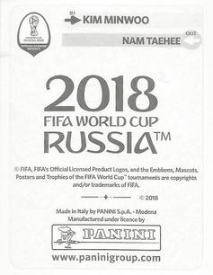 2018 Panini FIFA World Cup: Russia 2018 Update Stickers #503 Kim Minwoo Back