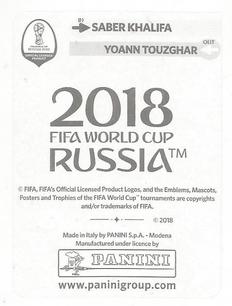 2018 Panini FIFA World Cup: Russia 2018 Update Stickers #569 Saber Khalifa Back