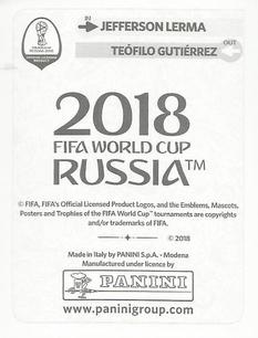 2018 Panini FIFA World Cup: Russia 2018 Update Stickers #647 Jefferson Lerma Back