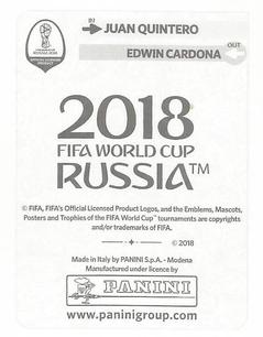 2018 Panini FIFA World Cup: Russia 2018 Update Stickers #649 Juan Quintero Back