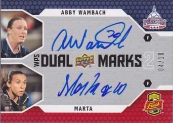 2011 Upper Deck MLS - WPS Dual Marks #WM-WM Abby Wambach / Marta Front